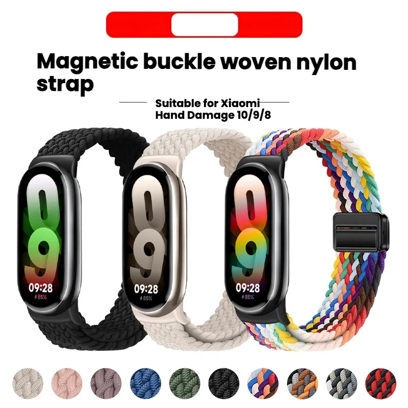 Bracelet en Nylon pour Xiaomi Mi Band 9 8, bracelet de sport respirant de haute qualité pour montre intelligente Mi Band 10 9, accessoires