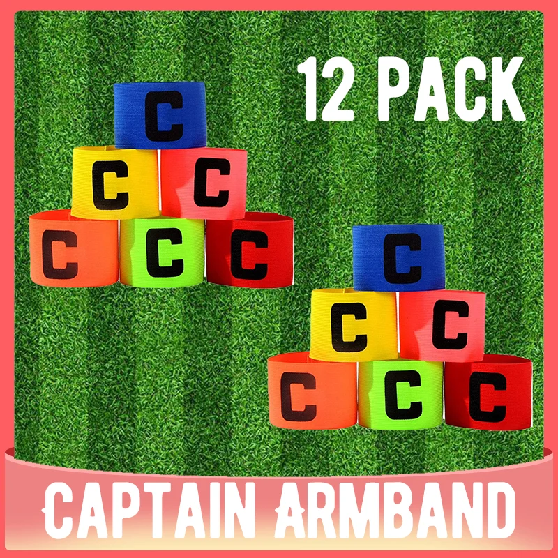 12 Pack Kids Adults Football Captain Armband Soccer Arm Band Leader Soccer Captain Group Armband Football Training