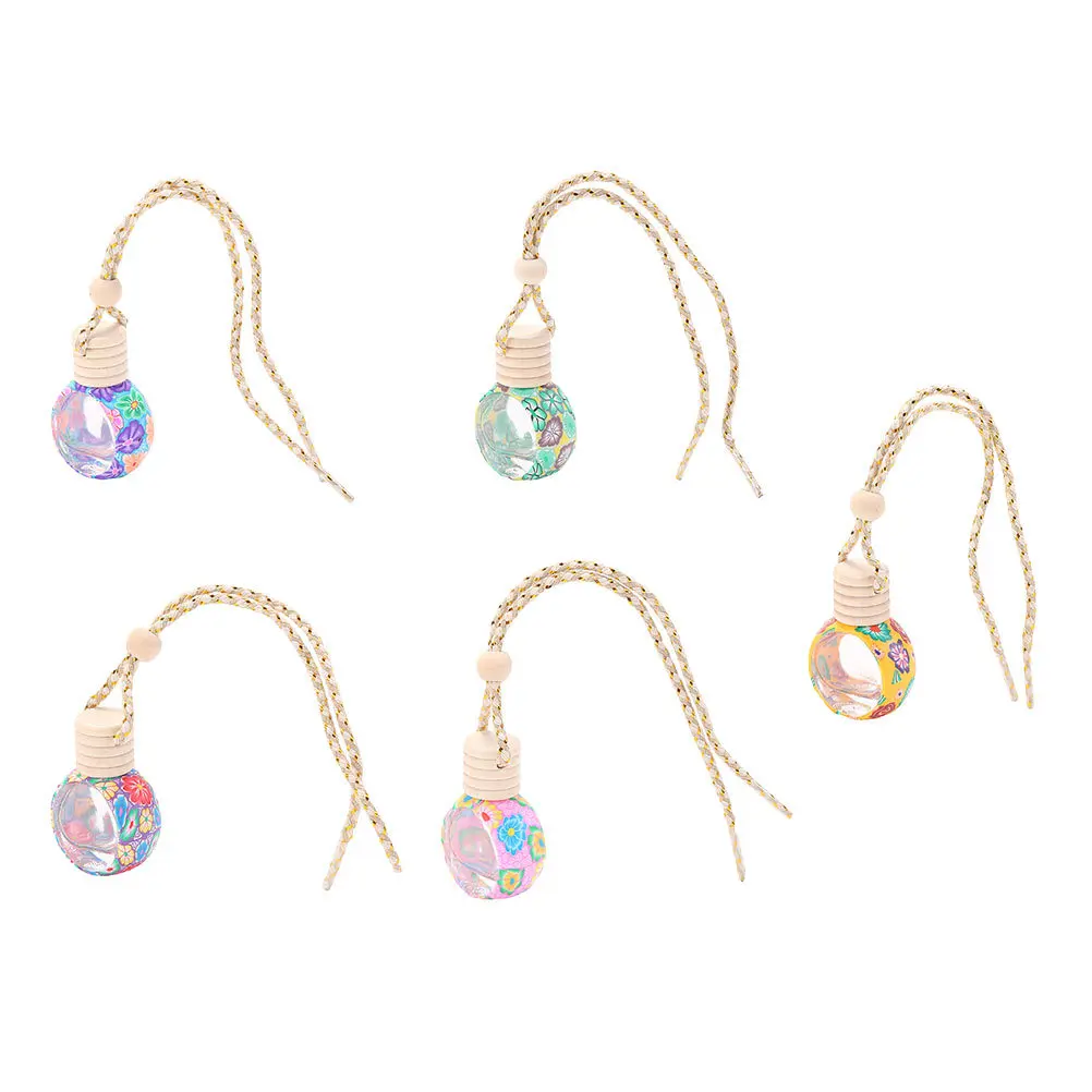 

5Pcs Car Hanging Perfume Bottle Pendant Air Freshener Aromatherapy Diffuser for Car Interior Decor Natural Scent Refresher
