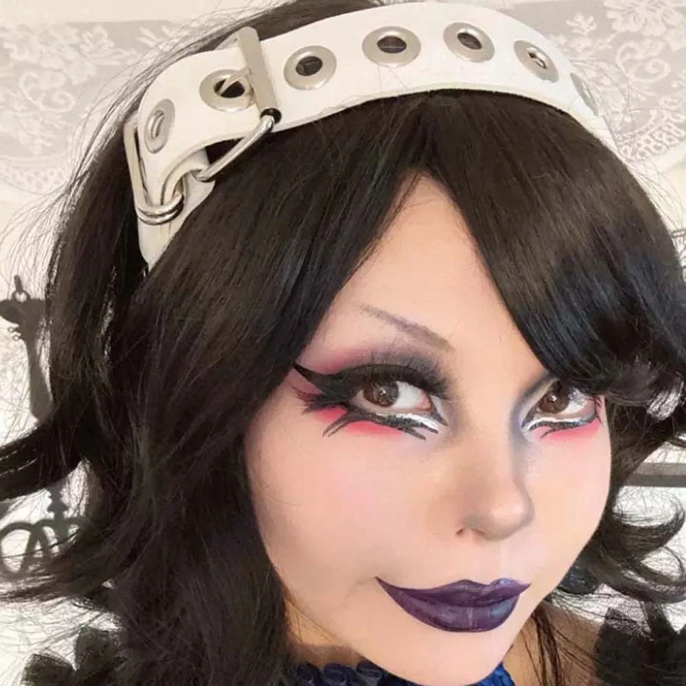 

Hollow Out Steampunk Hair Hoop Y2K Rock-inspired Punk Rivet Headband Gothic Headpiece Leather Buckle Hairband Men