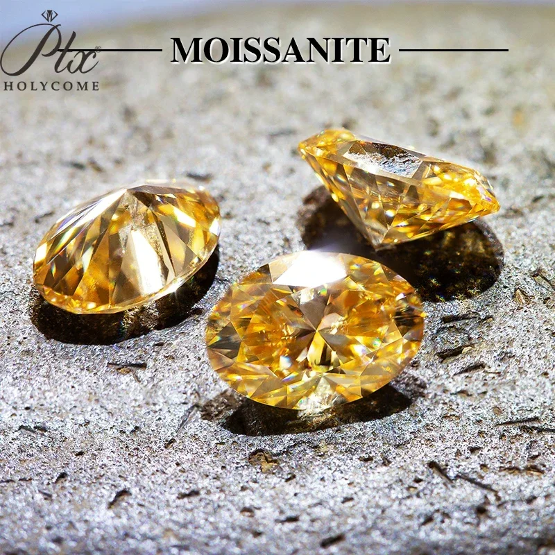 PTX Hot Sale GRA Moissanite Champagne VVS1 Oval Brilliant Cut Loose Moissanite Supplier Grobal Factory Wholesale Price Jewelry