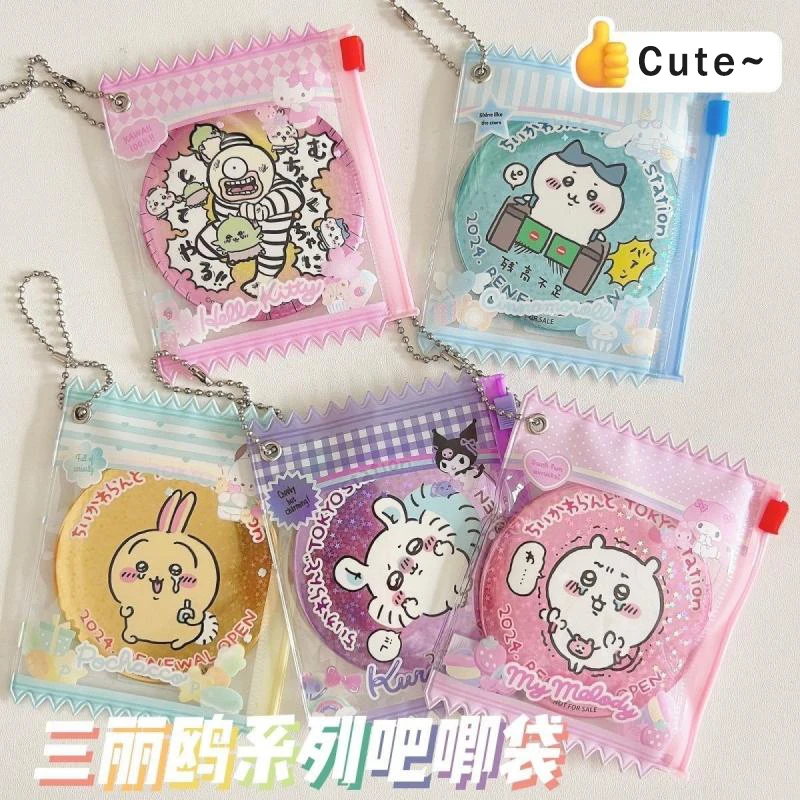 Sanrio Kawaii Hello Kitty Kuromi My Melody Cinnamoroll Pochacco Chiikawas Badge Display Bag Storage Bag Pendant Kids Girls Gift