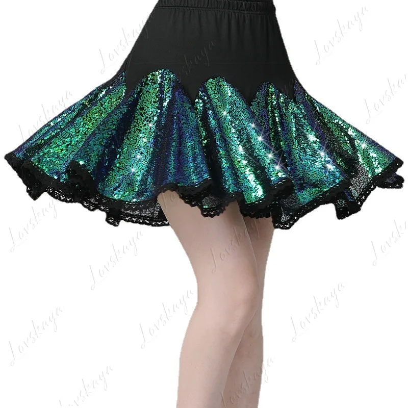 Trajes de dança quadrada, saias de dança latina, vestidos de dança bordados com lantejoulas brilhantes Gitab
