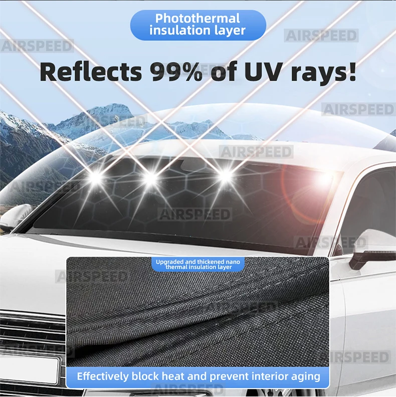 Für Tesla Model Y 2025 Juniper LAUNCH Frontseitenfenster Sonnenschutzabdeckung Windschutzscheiben-Sonnenschutz Sichtschutzjalousie Sommerzubehör – Detail 5