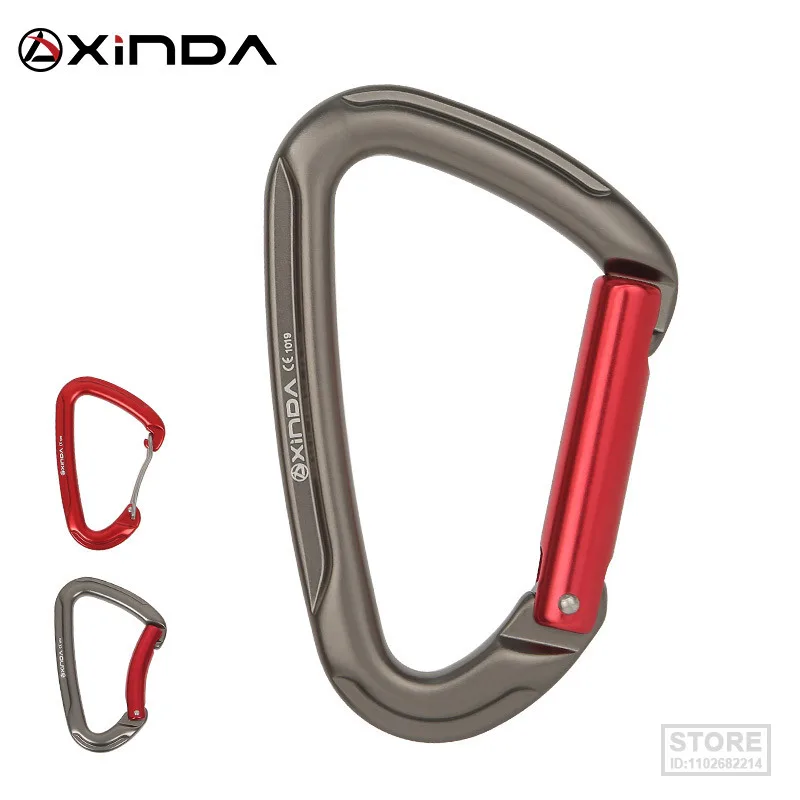 XINDA Outdoor Quickdraw Spring-loaded Gate Rock Climbing Straight Bent Wire gate Aluminum Carabiner Protect Kits Professional