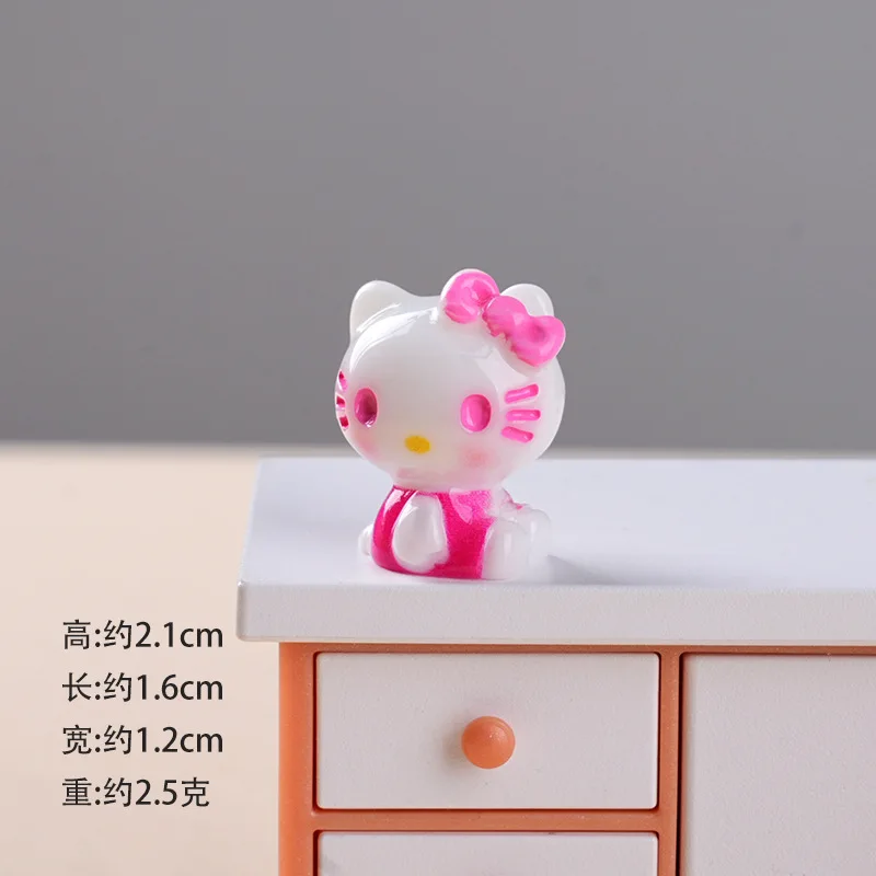 Hello Kitty Ornaments Summer Rainbow Candy Series Toys Cute KT Cats Anime Figure Doll Model Toys