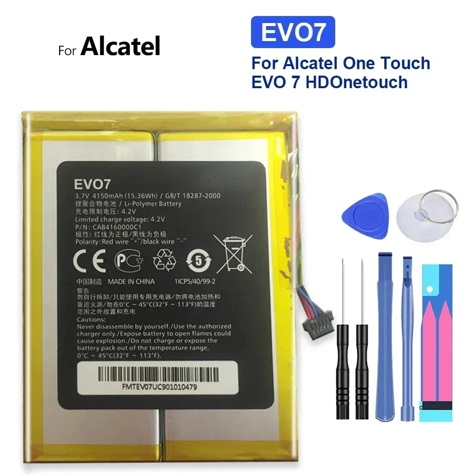 แบตเตอรี่แท็บเล็ตสําหรับ Alcatel One Touch EVO 7 HD / Onetouch 4150 Mah EVO7 พร้อม Track รหัส