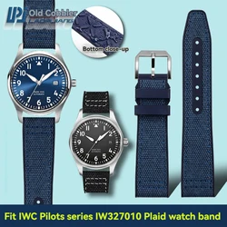 New 20mm 21mm IWC Watch Cloth Patterned FKM Rubber Bottom fluororubber Strap Pilot IW389404 Wristband Men's Waterproof Watchband