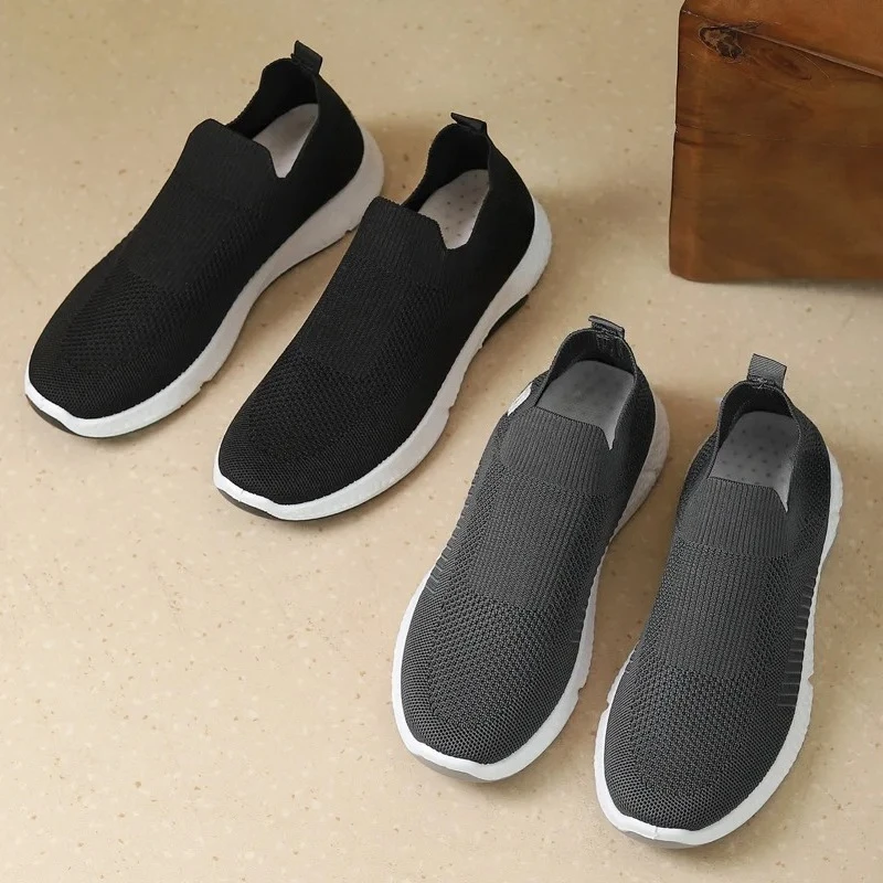 حذاء رياضي كاجوال شبكي للرجال يسمح بمرور الهواء ومحبوك وغير قابل للانزلاق ونعل ناعم وخفيف الوزن حذاء رياضي صيفي للرجال للاستخدام اليومي في الهواء الطلق #3