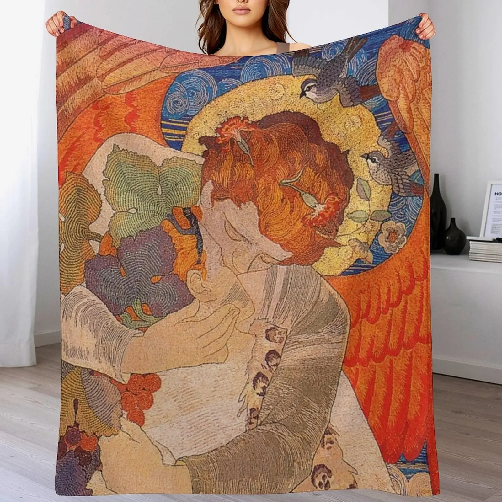 HD. Victory, by Phoebe Anna Traquair Throw Blanket Loose Hair Decorative Beds Cute Blankets