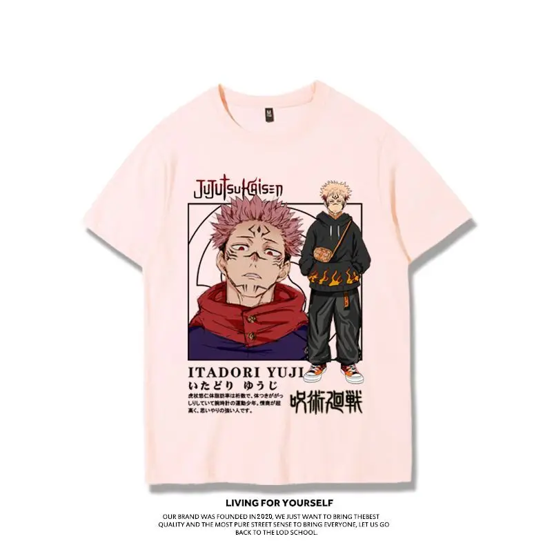 Camiseta de hechizo de regreso a la guerra, ropa de cinco Wusha Youjie Knotweed Yoren, animación secundaria de verano, manga corta para hombres