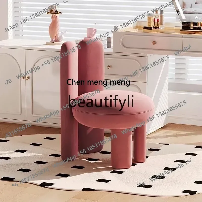

S7486teae Cream Wind Makeup Chair Living Room Bedroom Creative Makeup Stool Clothing Store Rabbit Ears Sofa Single Chair
