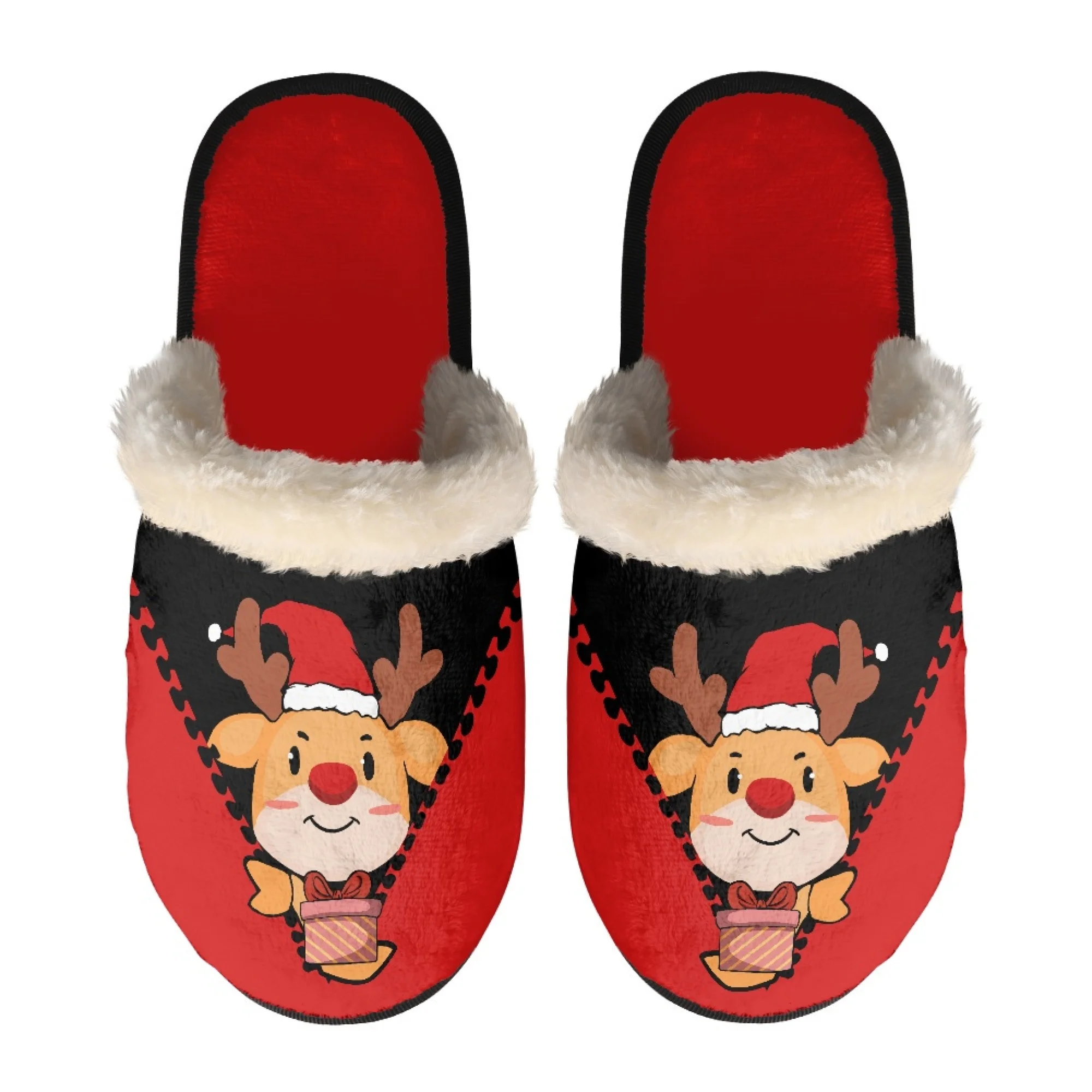 Yikeluo 2022 Winter Warm Soft Indoor Floor Slipper Elk/Christmas Tree/Sloth/Snowman/Santa Pattern Xmas Gift Comfort Slippers