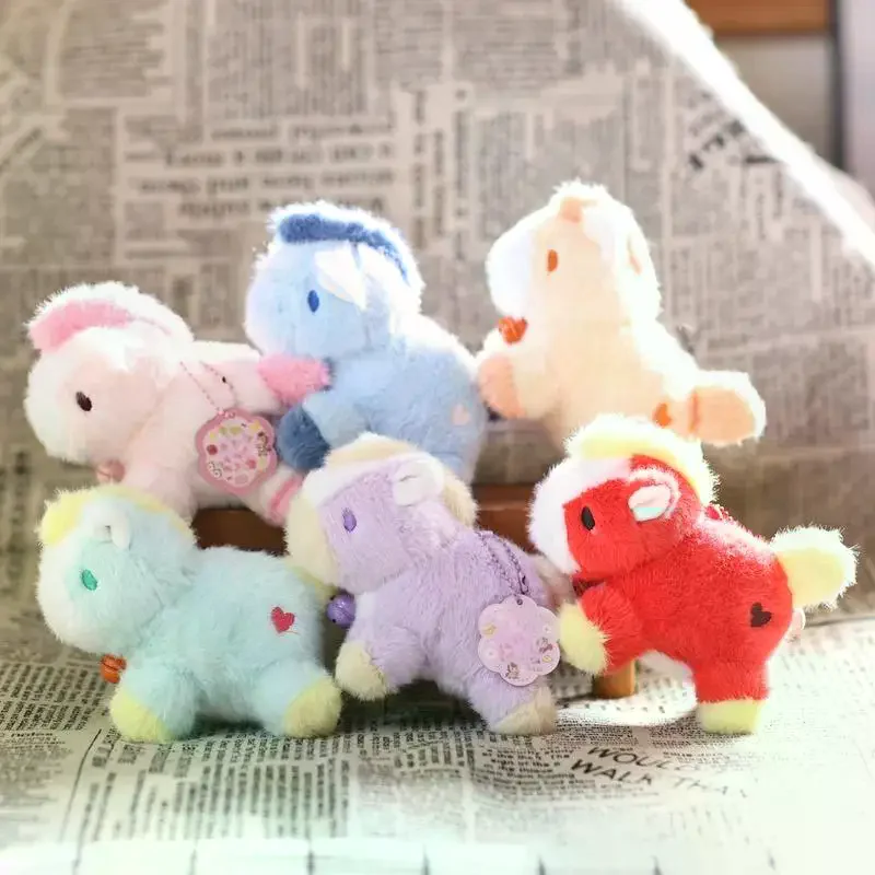

1Pcs Love Pony Keychain 12cm Cute Horse Plush Pendant Women Kawaii Car Key Ring Decoration Gift Bag Accessories