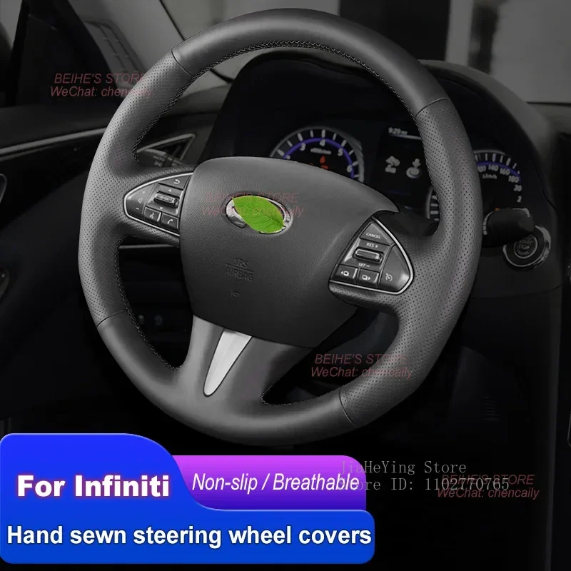 

Hand-stitched Non-slip Durable Nappa Leather Car Steering Wheel Cover for Infiniti Q50 Q50L QX50 Interior Accessories