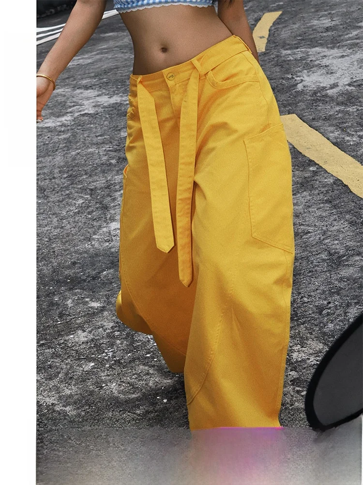 

Cool Summer Thin Wide Leg Pants Women's Loose Casual Dopaamine Color System Casual Pants Ladies Straight Leg Natural Waist