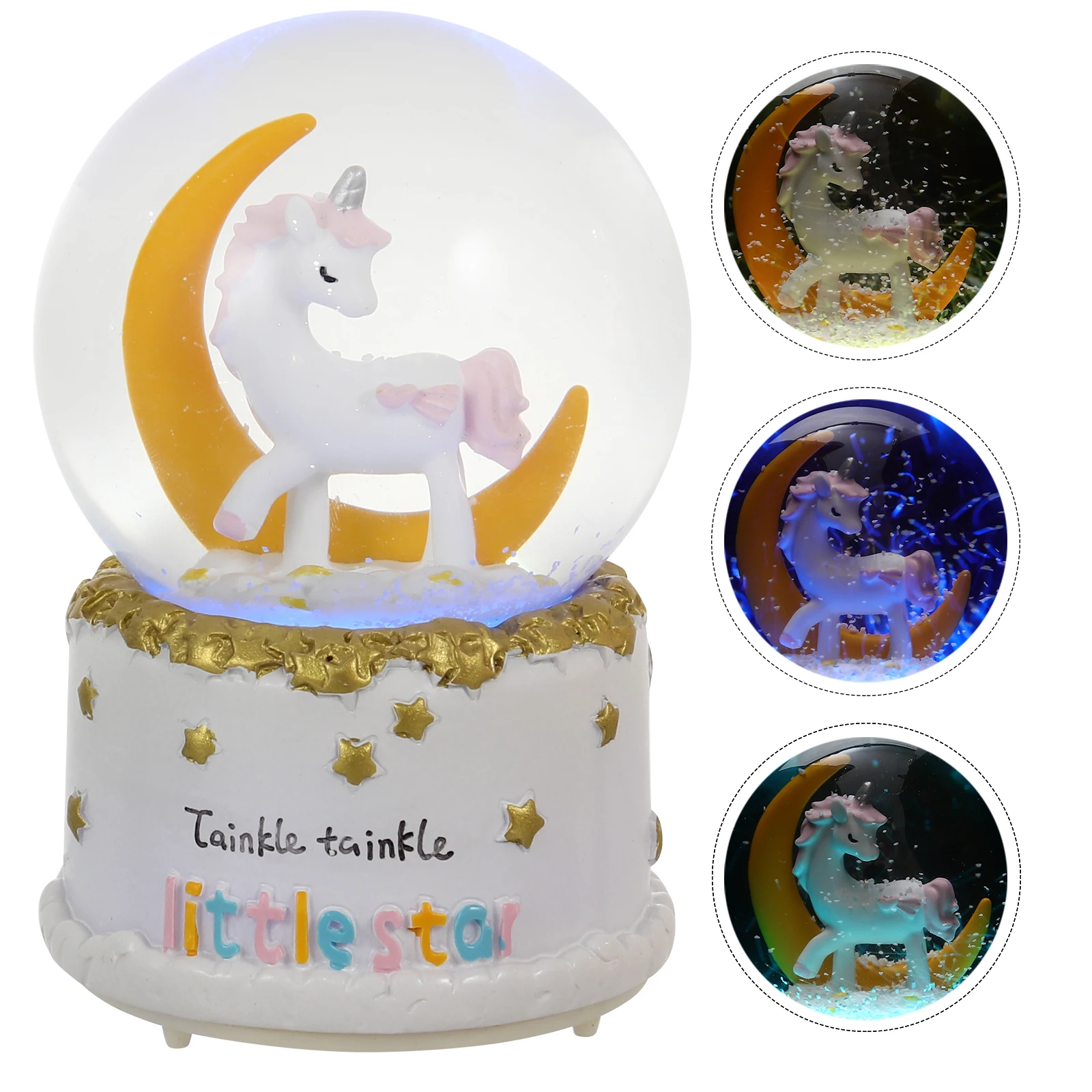 

Unicorn Music Box Crystal Ball Lamp Decorative Desktop Night Light For Home Bedroom Office Decoration Gift Family Friends Dreamy