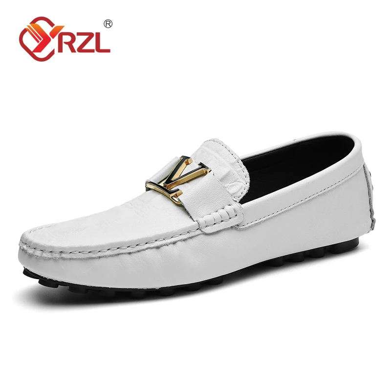 YRZL Mens Leather Loafers Shoes Big Size Handmade Loafers High Quality Loafers Shoes Luxury Outdoor Slip on Shoes for Men