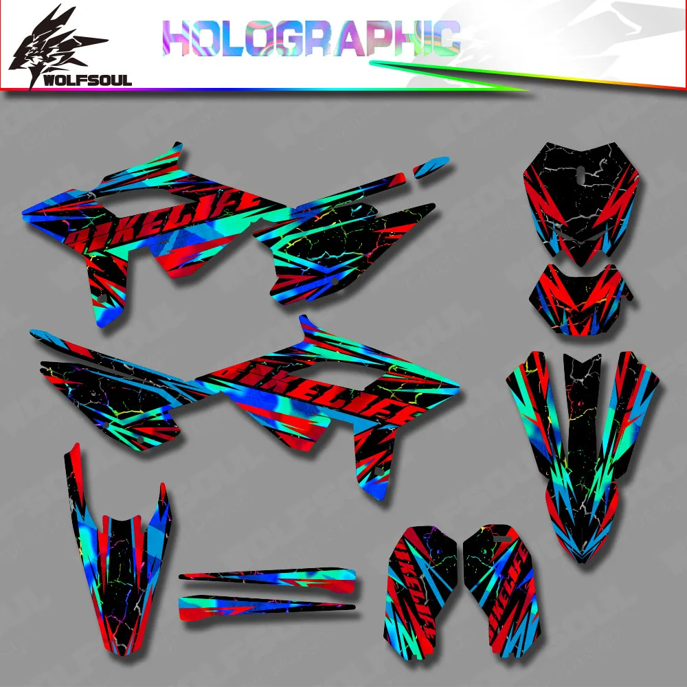 For BETA 2020 2021 2022 RR RR-S 125 200 250 300 350 390 Motorcycle Holographic Backgrounds Decals Graphics Stickers Kit Custom