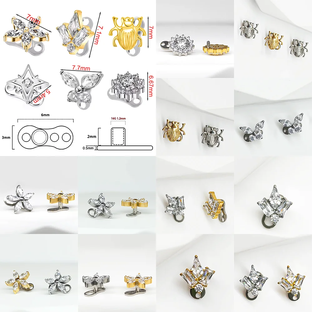 ASTM F136 Titanium Alloy Hypoallergenic Invisible Clavicle Anchorage Component Stylish Implantable Buried Pin Puncture Jewelry