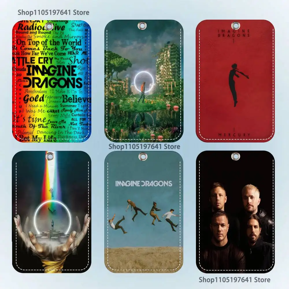 

Imagine D-Dragons Rock Band Cartoon Card Keychain Anime Fashion Pendant Bag ID Door Card Case Bus Card Cute Adult