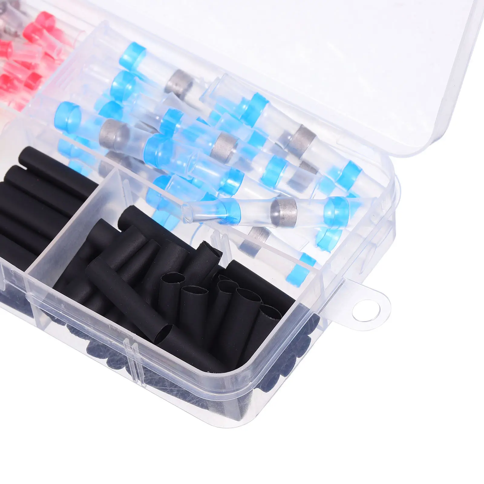 102Pcs Heat Shrink Solder Ring Connectors Weatherproof Insulated Electrical Wire Terminals for Boat Truck Outdoor Wiring