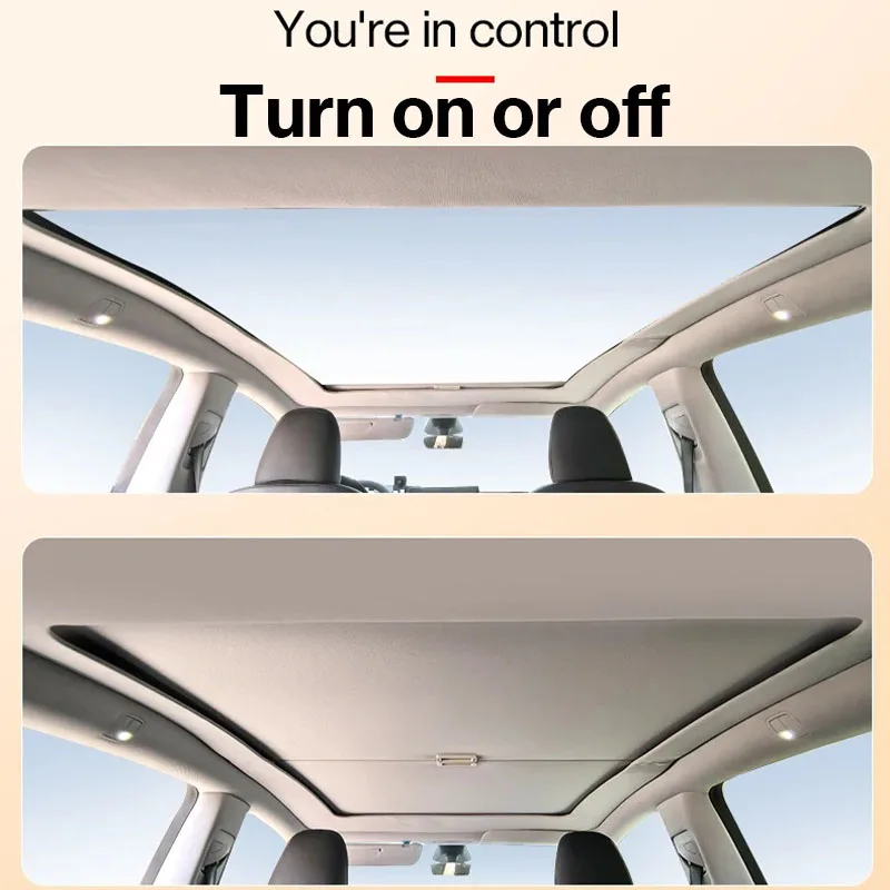 

For Tesla Model Y sunshade 2020-2026 retractable roof shade,UV protection glass roof cover interior accessory,heat blocking