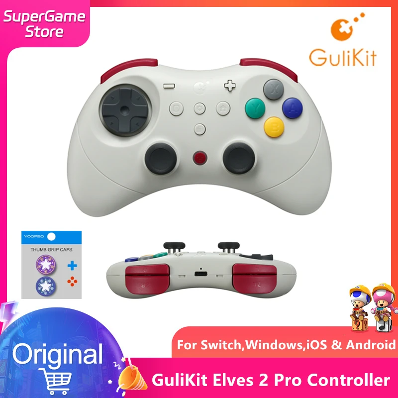 

GuliKit Elves 2 Pro Wireless Gaming Controller for Switch,Windows,iOS & Android, Hall Joysticks,1000Hz Polling Rate Gamepad