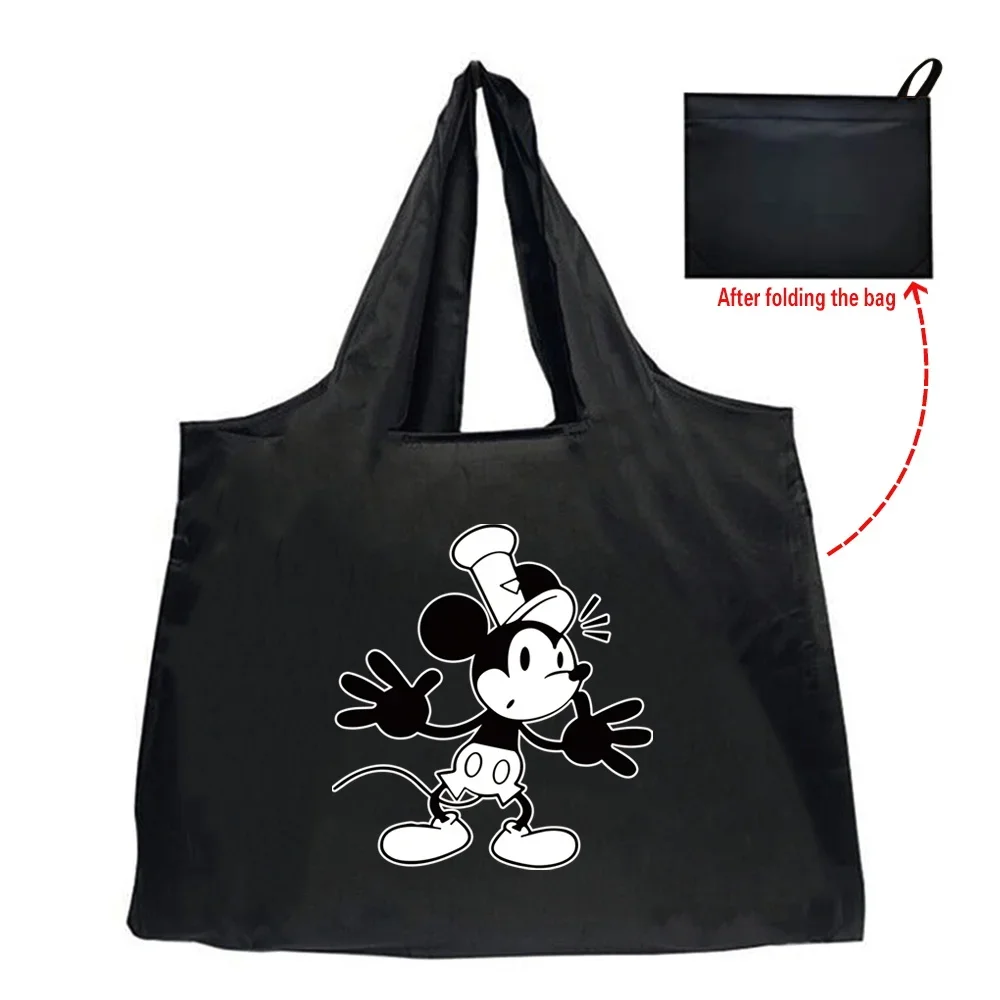 Tote Bag Eco-Friendly Folding Shopping Bag Reusable Portable Shoulder Handbag for Travel Grocery Fashion Mickey Mouse Series