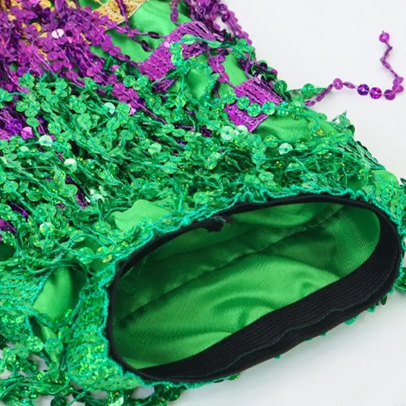 2025 Nieuwe Mardi Gras Outfit Voor Vrouwen Fringe Kwasten Pailletten Wrap Rok Halloween Kostuum Accessoire Buikdans Hippe Sjaal
