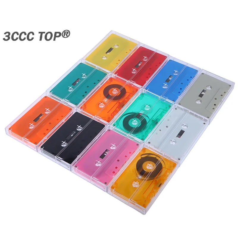 Boîte de Rangement Transparente pour Cassette Standard, Lecteur de Cassette Vierge avec 45 Formations Magnétiques pour Audio, Musique, Statique, 1 Ensemble