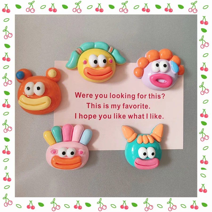 

5pcs Personalized and Fun Cartoon Refrigerator Magnets Cute Creative Fridge Photo Message Magnet Decorative
