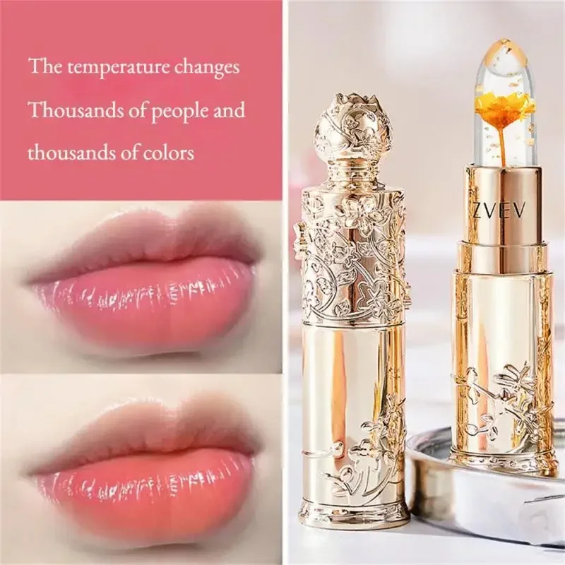 Flower Transparent Lipstick Lasting Moisturizer Crystal Jelly Lipsticks Temperature Color Changing Waterproof Lip Balm