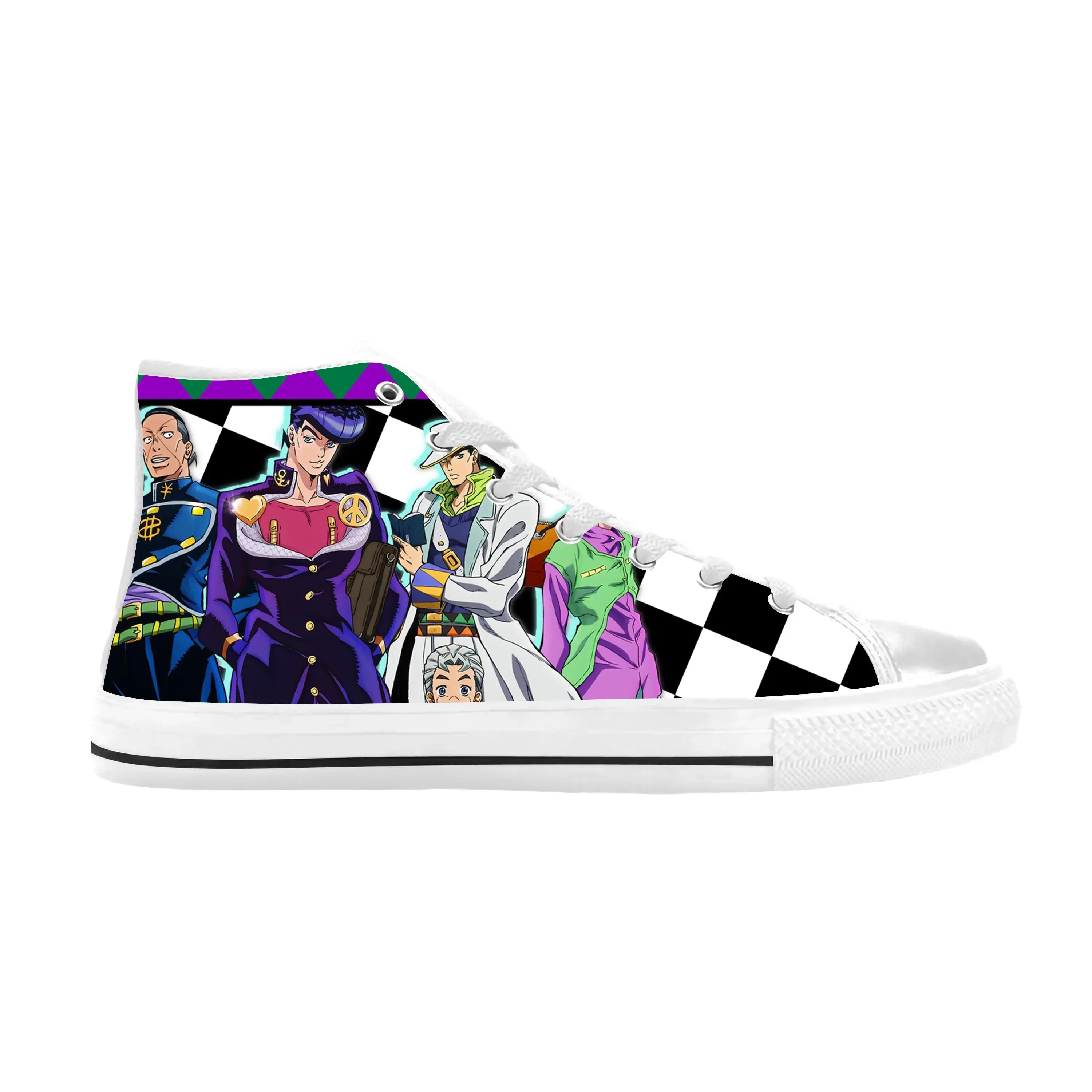 

Japanese Anime Manga Jojo Jojos Bizarre Adventure Casual Cloth Shoes High Top Comfortable Breathable 3D Print Men Women Sneakers