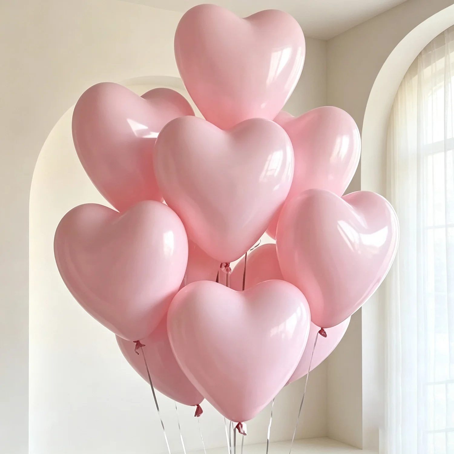 20/40/80pcs 10Inch Pink Heart Shape Balloon Valentine's Day Birthday Proposal Anniversary Scene Wedding Party Decorations