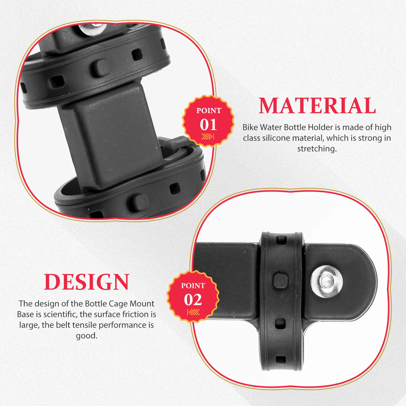 

Bike Water Silicone Cycling Mount Base Mount Base Cage Adapter for Bike Supplies Bicycles Strollers Drink Stand Rack