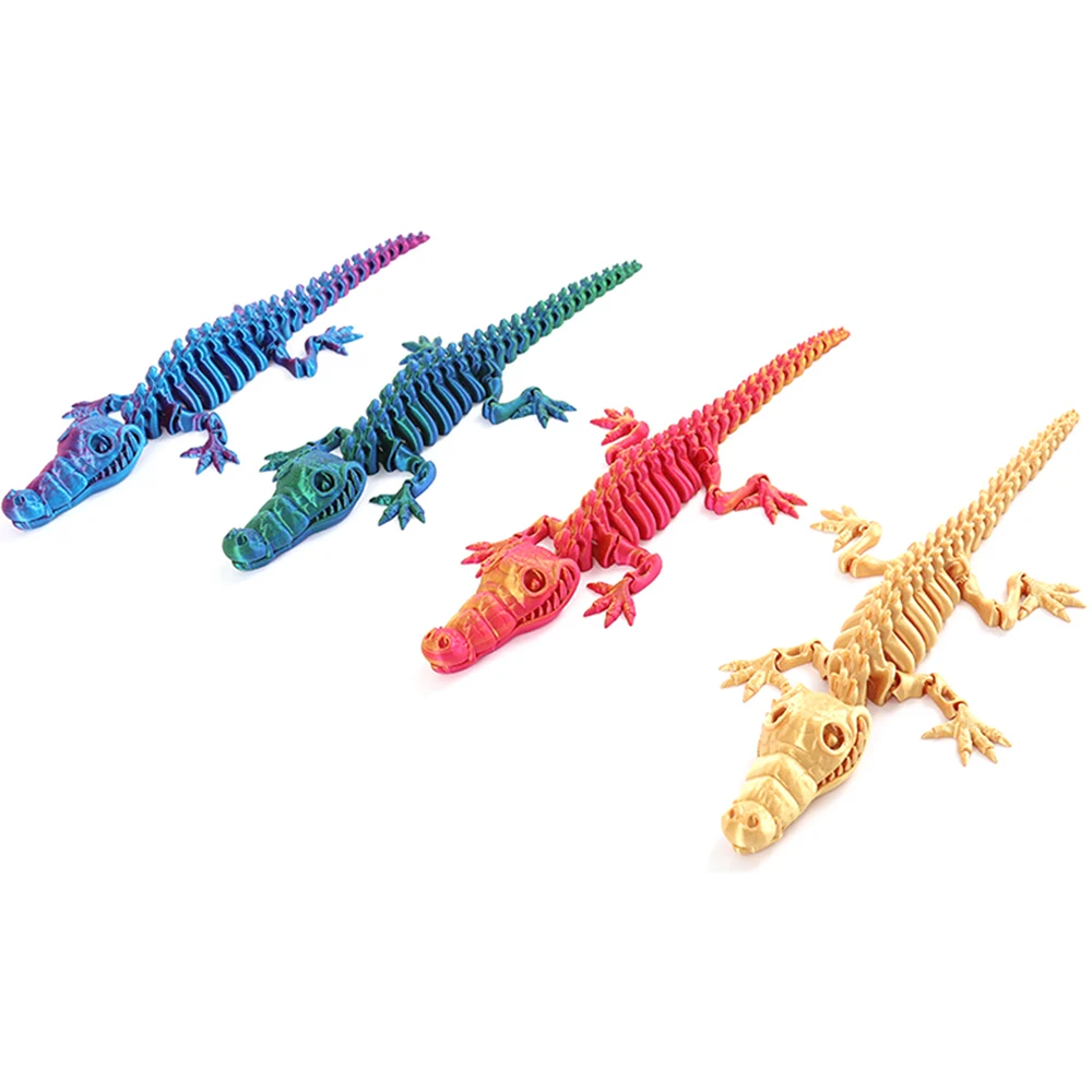 3D Printed Model Crocodiles Toys Multi-joint Movable Animal Figures Ornament Decorative Desktop Creativity Kids Gift Novelty Toy