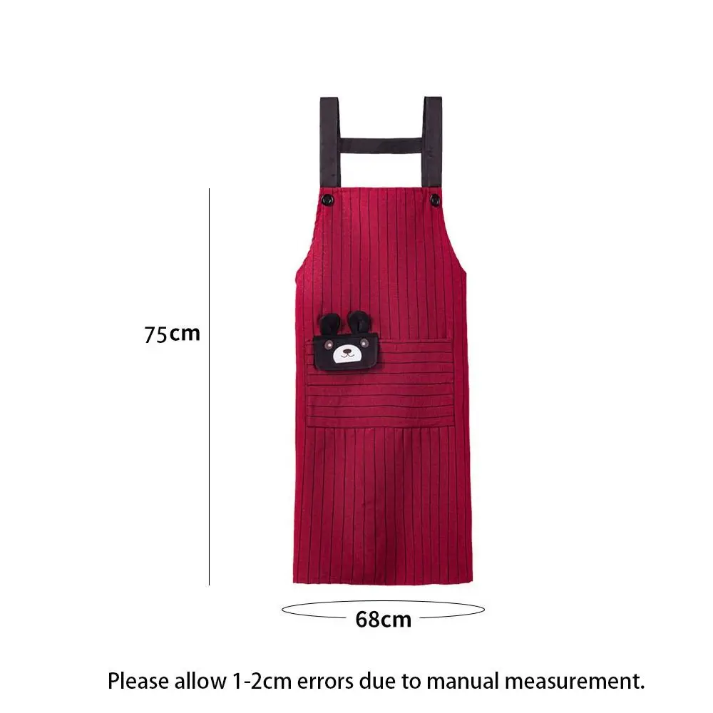 Female Household Kitchen Aprons Fashionable Cotton Breathable Cooking Apron Cleaning Accessories Coffee House Work Clothes