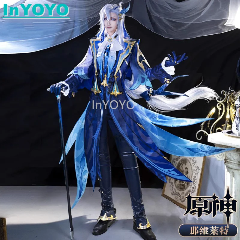 InYOYO Neuvillette Judge Cosplay Costume Genshin Impact Game Suit Handsome Uniform Halloween Party Outfit For Men S-XXL New