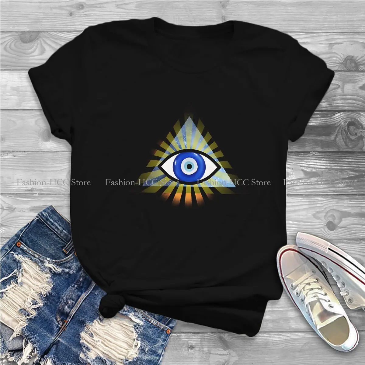 Evil Eyes Polyester TShirts Evil Eye Protection - All Seeing Eye Personalize Homme T Shirt Hipster Tops