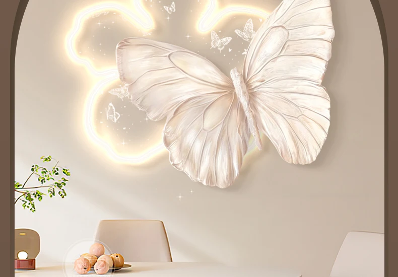 

Cream style butterfly texture painting, three-dimensional relief restaurant decoration painting, high-end feeling, dining room