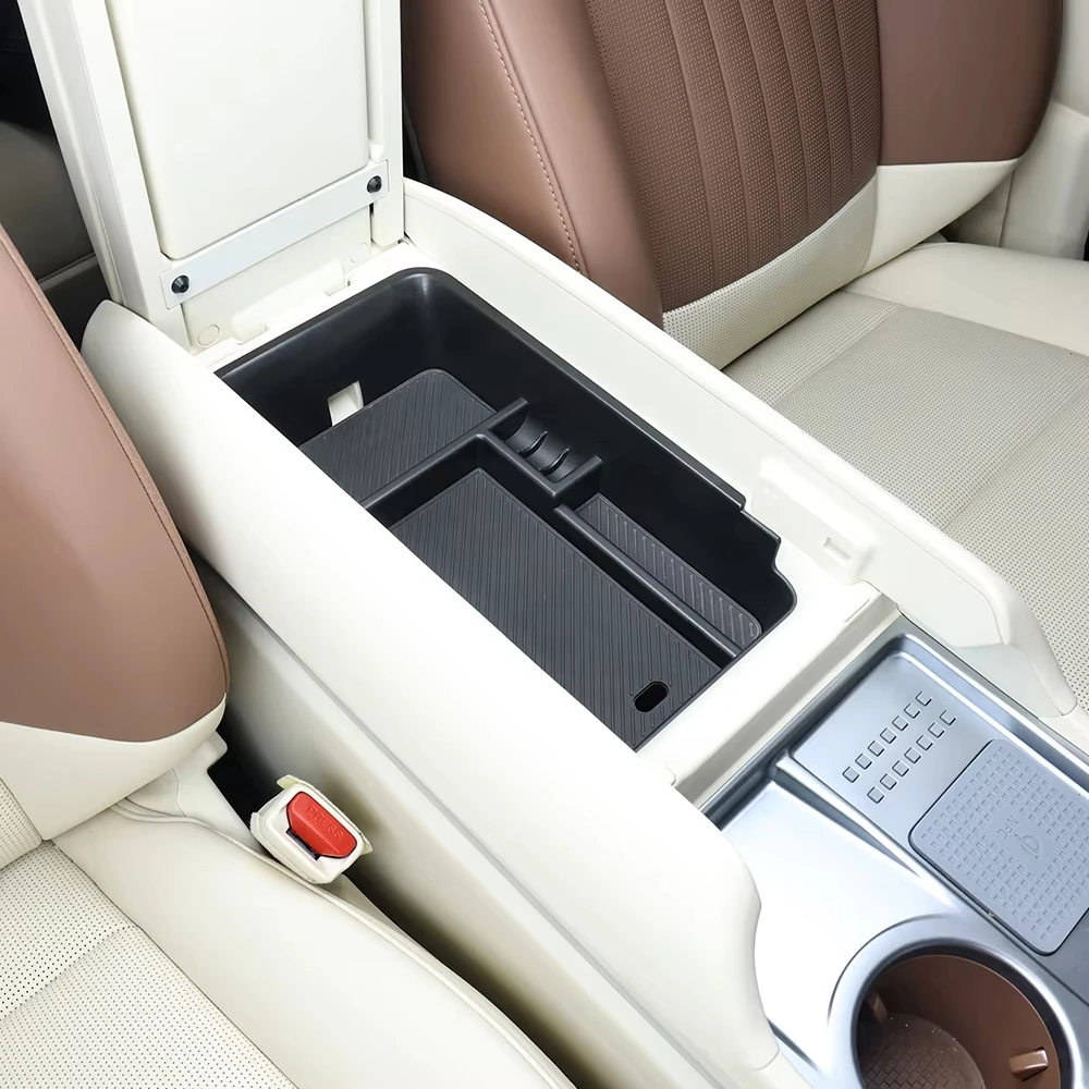 Auto Zwarte Centrale Opbergdoos Armsteun Organizer Houder ABS Voor Hyundai IONIQ 9 2026 LHD Auto Interieur Trim Accessoires