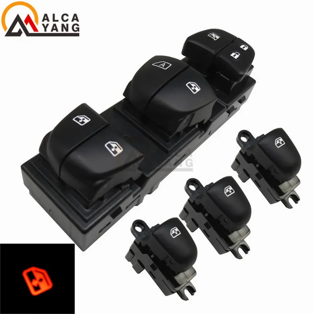 1 Set/4PCS Window Lifter switch driver's side For Nissan Qashqai/Altima/Sylphy/Tiida/X-Trail Red / White / Ice Blue Light