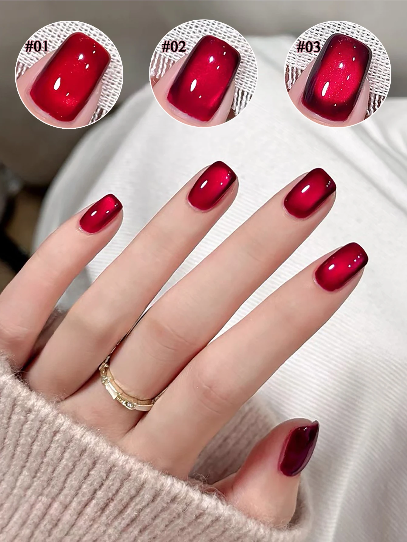 TC Wine Red Glass Bead Cat Eye Gel Smalto per unghie Nail Art Autunno e inverno Nuovo popolare sbiancante Cat Eye Gel Forniture per unghie