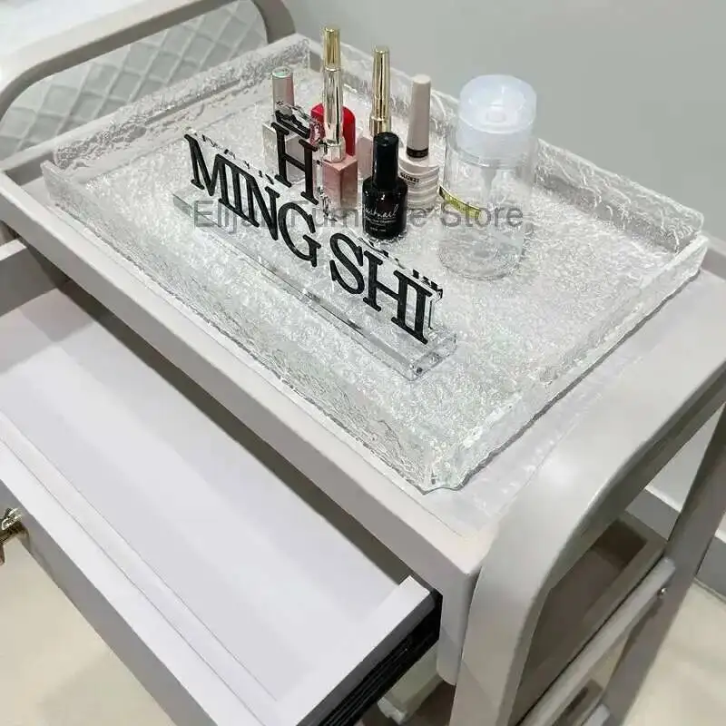 

Hairdresser Trolley With Rollers Beauty Salon Furniture Luxury Dental Tool Storage Cart Stainless Steel Work Tools Hairdressers