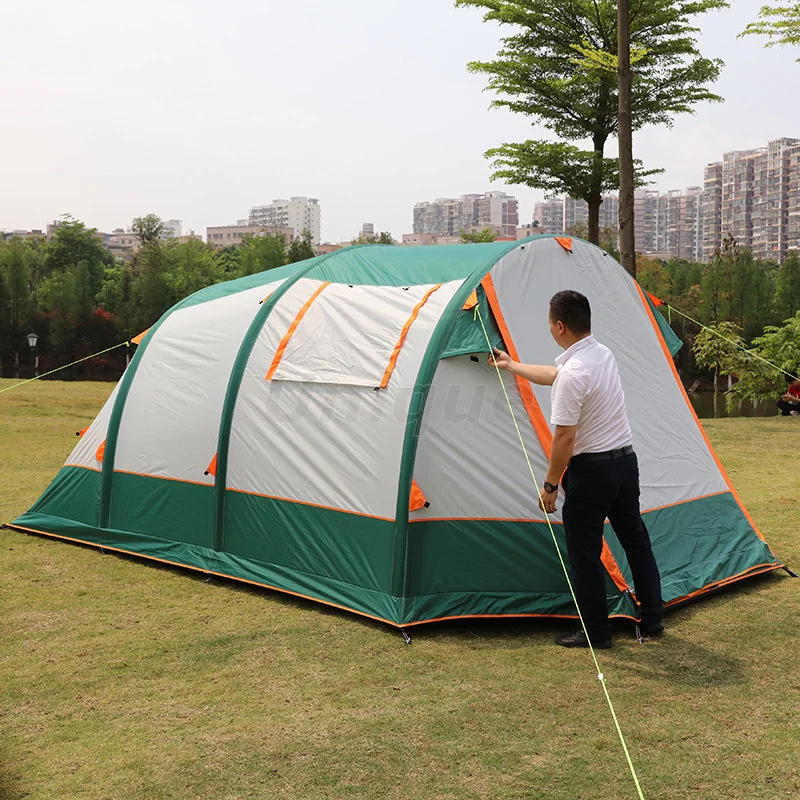 Outdoor Camping Tent, Windproof and Rainproof, One Room, One Hall, Large Space Tunnel Tent, 5-8 Person Camping Equipment