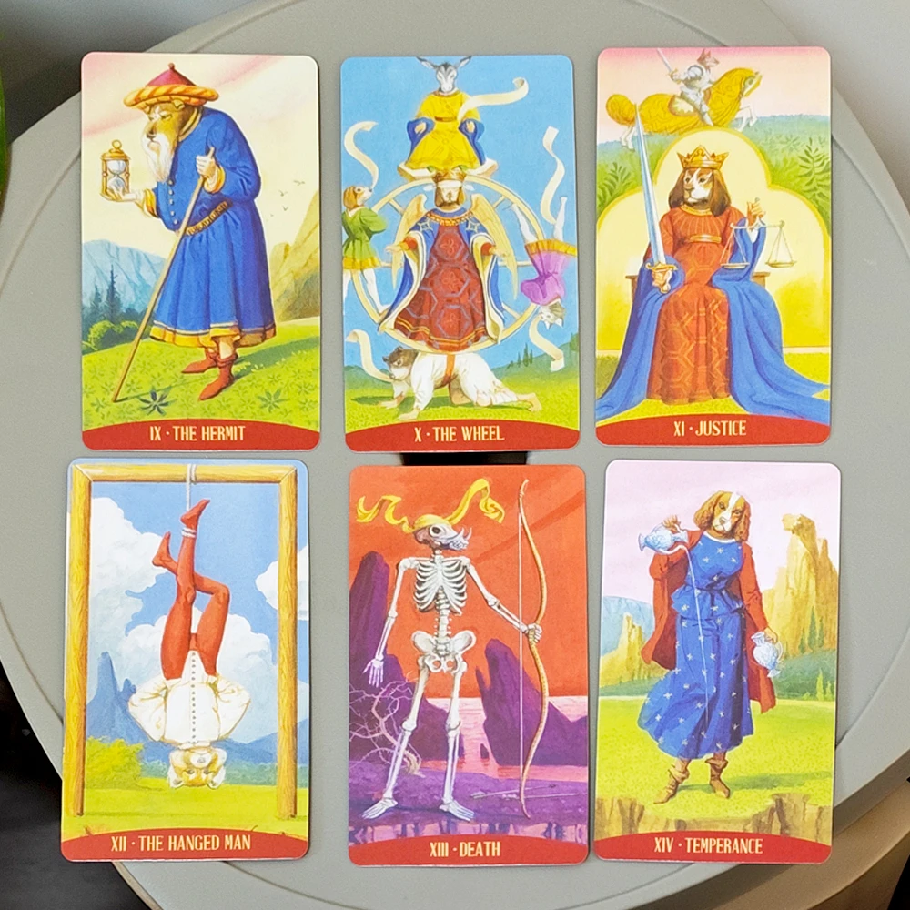 Royal Animals Tarot Deck 78-Card Renaissance Style Italiaanse kunst Tarot 10,3*6cm Gebaseerd op Rider Waite System