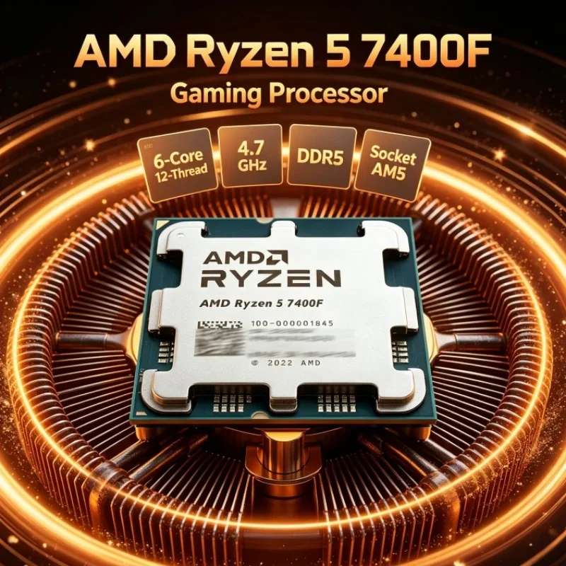 AMD Ryzen 5 7400F Desktop CPU 6-Core 12-Thread L3=32M 5nm Zen 4 DDR5 PCIe 5.0 Desktop Processor