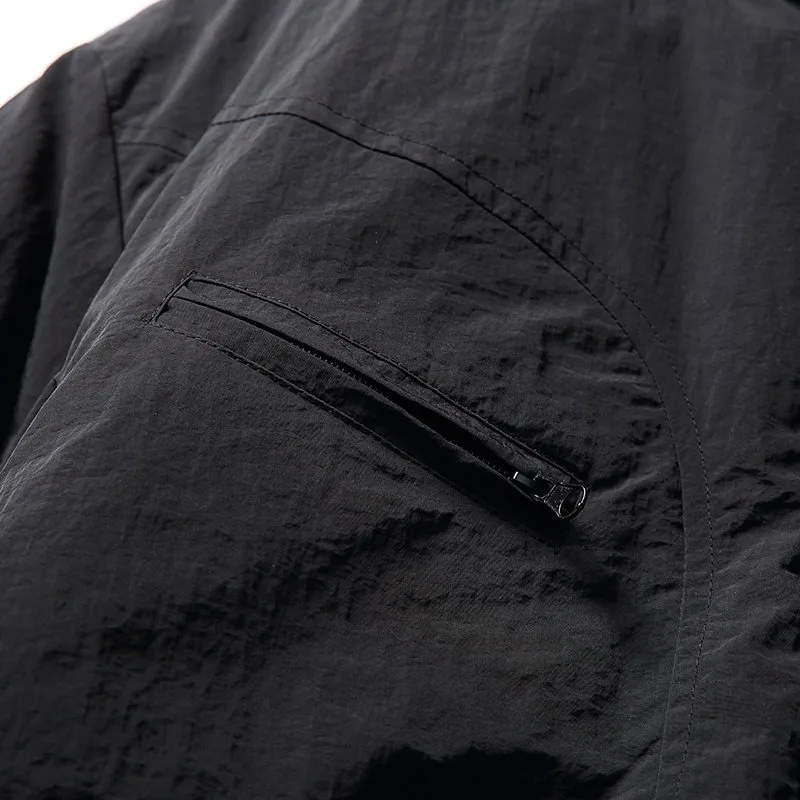 Japanese Retro Solid Color Stand Up Collar Loose Warm Casual Cotton Jacket Men's Winter New Irregular Pocket Cotton Coat