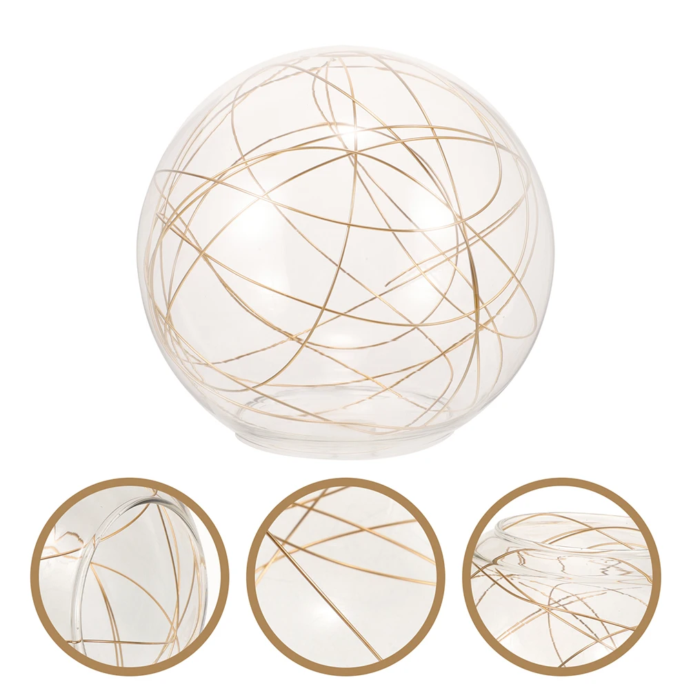 

Glass Lamp Shade Aluminum Wire Modern Round Ball Hanging Chandelier Lampshade Ceiling Lamp Shade Light Cover Glass Lampshade